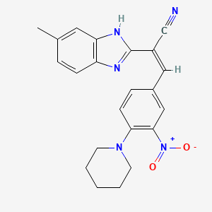 2-(5-methyl-1H-benzimidazol-2-yl)-3-[3-nitro-4-(1-piperidinyl)phenyl]acrylonitrile