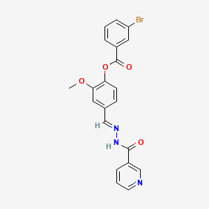 2-methoxy-4-[2-(3-pyridinylcarbonyl)carbonohydrazonoyl]phenyl 3-bromobenzoate