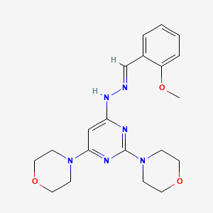 molecular formula C20H26N6O3 B3859955 2-methoxybenzaldehyde (2,6-di-4-morpholinyl-4-pyrimidinyl)hydrazone 