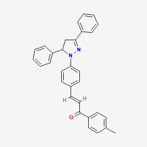 molecular formula C31H26N2O B3859967 3-[4-(3,5-diphenyl-4,5-dihydro-1H-pyrazol-1-yl)phenyl]-1-(4-methylphenyl)-2-propen-1-one 