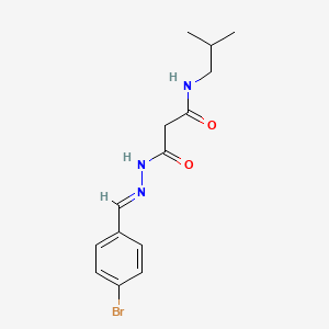 molecular formula C14H18BrN3O2 B3860021 3-[2-(4-bromobenzylidene)hydrazino]-N-isobutyl-3-oxopropanamide 