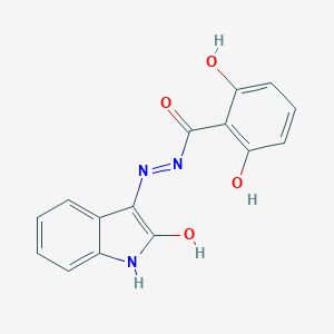 molecular formula C15H11N3O4 B386003 2,6-dihydroxy-N'-(2-oxo-1,2-dihydro-3H-indol-3-ylidene)benzohydrazide 