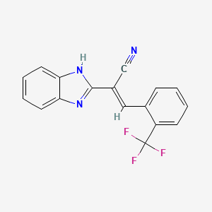 molecular formula C17H10F3N3 B3860036 2-(1H-benzimidazol-2-yl)-3-[2-(trifluoromethyl)phenyl]acrylonitrile 