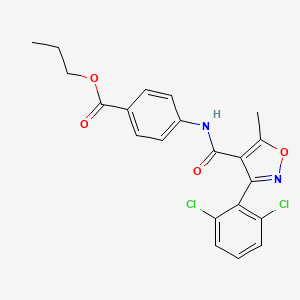 molecular formula C21H18Cl2N2O4 B3860066 propyl 4-({[3-(2,6-dichlorophenyl)-5-methyl-4-isoxazolyl]carbonyl}amino)benzoate 