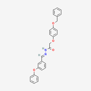 molecular formula C28H24N2O4 B3860096 2-[4-(benzyloxy)phenoxy]-N'-(3-phenoxybenzylidene)acetohydrazide 