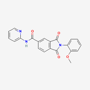 molecular formula C21H15N3O4 B3860127 2-(2-methoxyphenyl)-1,3-dioxo-N-2-pyridinyl-5-isoindolinecarboxamide 