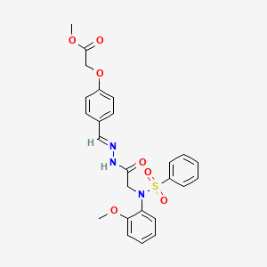 molecular formula C25H25N3O7S B3860131 methyl [4-(2-{[(2-methoxyphenyl)(phenylsulfonyl)amino]acetyl}carbonohydrazonoyl)phenoxy]acetate 
