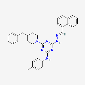 molecular formula C33H33N7 B3860145 1-naphthaldehyde {4-(4-benzyl-1-piperidinyl)-6-[(4-methylphenyl)amino]-1,3,5-triazin-2-yl}hydrazone 