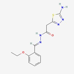 molecular formula C13H15N5O2S B3860150 2-(5-amino-1,3,4-thiadiazol-2-yl)-N'-(2-ethoxybenzylidene)acetohydrazide 