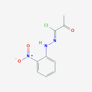 molecular formula C9H8ClN3O3 B386017 N-{2-nitrophenyl}-2-oxopropanehydrazonoyl chloride 