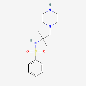 molecular formula C14H23N3O2S B3860170 N-[1,1-dimethyl-2-(1-piperazinyl)ethyl]benzenesulfonamide 