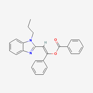 molecular formula C25H22N2O2 B3860183 1-phenyl-2-(1-propyl-1H-benzimidazol-2-yl)vinyl benzoate 