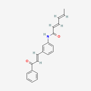 N-[3-(3-oxo-3-phenyl-1-propen-1-yl)phenyl]-2,4-hexadienamide