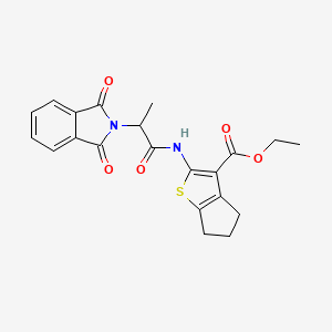 ethyl 2-{[2-(1,3-dioxo-1,3-dihydro-2H-isoindol-2-yl)propanoyl]amino}-5,6-dihydro-4H-cyclopenta[b]thiophene-3-carboxylate