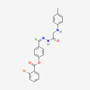 4-(2-{[(4-methylphenyl)amino]acetyl}carbonohydrazonoyl)phenyl 2-bromobenzoate