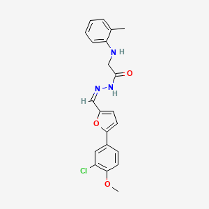 N'-{[5-(3-chloro-4-methoxyphenyl)-2-furyl]methylene}-2-[(2-methylphenyl)amino]acetohydrazide