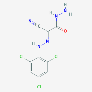 molecular formula C9H6Cl3N5O B386027 2-Cyano-2-[(2,4,6-trichlorophenyl)hydrazono]acetohydrazide 
