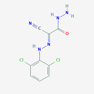molecular formula C9H7Cl2N5O B386029 2-Cyano-2-[(2,6-dichlorophenyl)hydrazono]acetohydrazide 