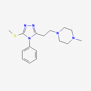 molecular formula C16H23N5S B3860310 1-methyl-4-{2-[5-(methylthio)-4-phenyl-4H-1,2,4-triazol-3-yl]ethyl}piperazine 