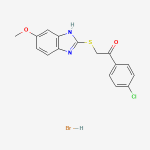 1-(4-chlorophenyl)-2-[(5-methoxy-1H-benzimidazol-2-yl)thio]ethanone hydrobromide