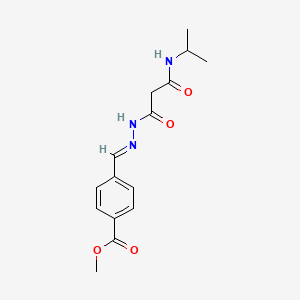 molecular formula C15H19N3O4 B3860330 methyl 4-{2-[3-(isopropylamino)-3-oxopropanoyl]carbonohydrazonoyl}benzoate 