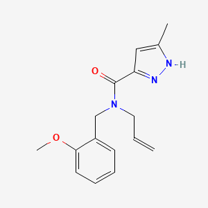 molecular formula C16H19N3O2 B3860333 N-allyl-N-(2-methoxybenzyl)-3-methyl-1H-pyrazole-5-carboxamide 
