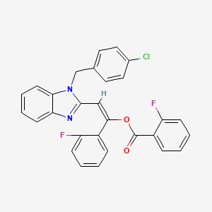 molecular formula C29H19ClF2N2O2 B3860350 2-[1-(4-chlorobenzyl)-1H-benzimidazol-2-yl]-1-(2-fluorophenyl)vinyl 2-fluorobenzoate 