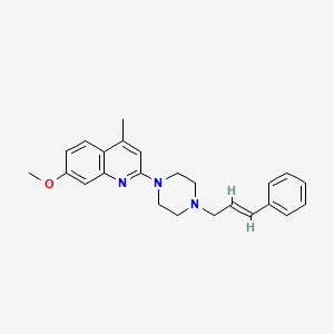 molecular formula C24H27N3O B3860351 7-methoxy-4-methyl-2-[4-(3-phenyl-2-propen-1-yl)-1-piperazinyl]quinoline 