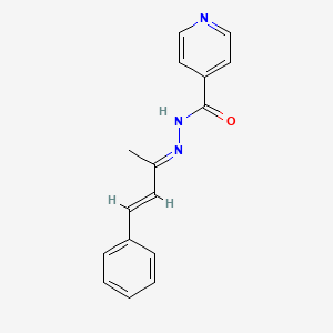 molecular formula C16H15N3O B3860362 N'-(1-methyl-3-phenyl-2-propen-1-ylidene)isonicotinohydrazide 