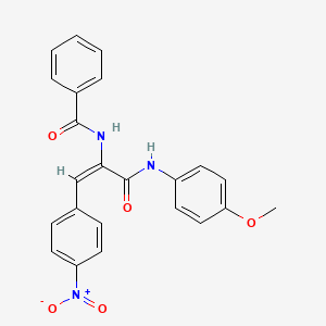 molecular formula C23H19N3O5 B3860364 N-[1-{[(4-methoxyphenyl)amino]carbonyl}-2-(4-nitrophenyl)vinyl]benzamide 