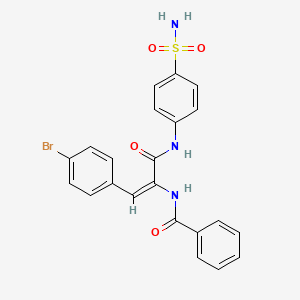 molecular formula C22H18BrN3O4S B3860419 N-[1-({[4-(aminosulfonyl)phenyl]amino}carbonyl)-2-(4-bromophenyl)vinyl]benzamide 