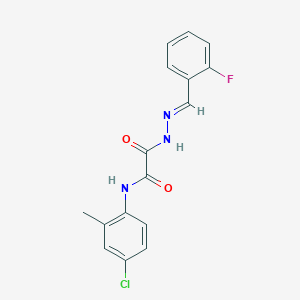 N-(4-chloro-2-methylphenyl)-2-[2-(2-fluorobenzylidene)hydrazino]-2-oxoacetamide