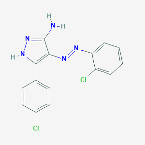 molecular formula C15H11Cl2N5 B386045 3-(4-chlorophenyl)-4-[(2-chlorophenyl)diazenyl]-1H-pyrazol-5-ylamine 