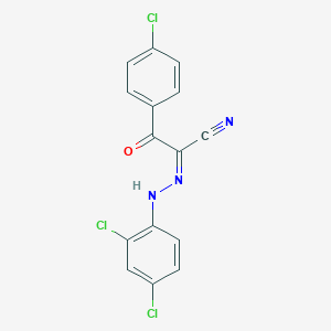 molecular formula C15H8Cl3N3O B386046 3-(4-Chlorophenyl)-2-[(2,4-dichlorophenyl)hydrazono]-3-oxopropanenitrile 