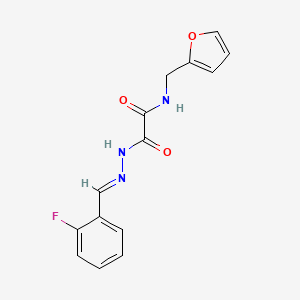 2-[2-(2-fluorobenzylidene)hydrazino]-N-(2-furylmethyl)-2-oxoacetamide