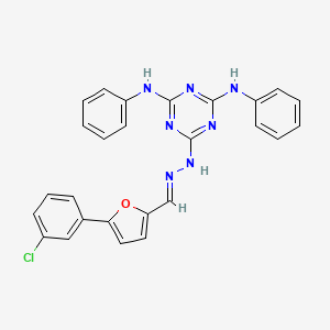 molecular formula C26H20ClN7O B3860490 5-(3-chlorophenyl)-2-furaldehyde (4,6-dianilino-1,3,5-triazin-2-yl)hydrazone 