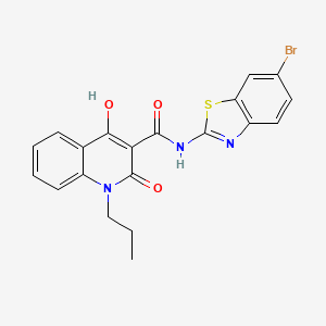 molecular formula C20H16BrN3O3S B3860494 N-(6-bromo-1,3-benzothiazol-2-yl)-4-hydroxy-2-oxo-1-propyl-1,2-dihydro-3-quinolinecarboxamide 