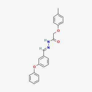 molecular formula C22H20N2O3 B3860496 2-(4-methylphenoxy)-N'-(3-phenoxybenzylidene)acetohydrazide 