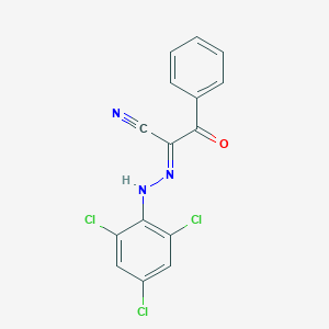 molecular formula C15H8Cl3N3O B386054 3-Oxo-3-phenyl-2-[(2,4,6-trichlorophenyl)hydrazono]propanenitrile 