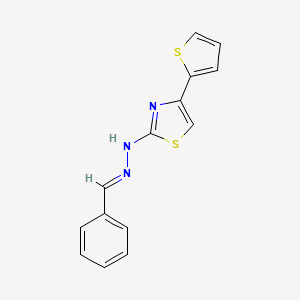 molecular formula C14H11N3S2 B3860601 benzaldehyde [4-(2-thienyl)-1,3-thiazol-2-yl]hydrazone 