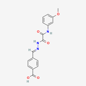 4-{2-[[(3-methoxyphenyl)amino](oxo)acetyl]carbonohydrazonoyl}benzoic acid