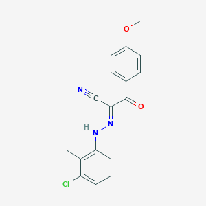 molecular formula C17H14ClN3O2 B386062 2-[(3-Chloro-2-methylphenyl)hydrazono]-3-(4-methoxyphenyl)-3-oxopropanenitrile 