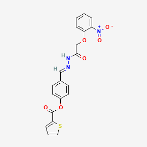 molecular formula C20H15N3O6S B3860634 4-{2-[(2-nitrophenoxy)acetyl]carbonohydrazonoyl}phenyl 2-thiophenecarboxylate 