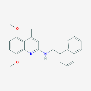 molecular formula C23H22N2O2 B3860642 5,8-dimethoxy-4-methyl-N-(1-naphthylmethyl)-2-quinolinamine 