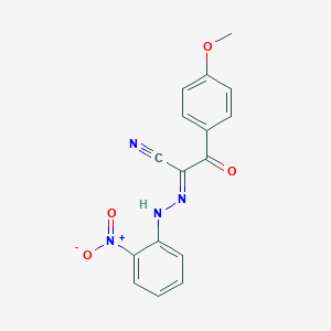 molecular formula C16H12N4O4 B386065 2-({2-Nitrophenyl}hydrazono)-3-(4-methoxyphenyl)-3-oxopropanenitrile 