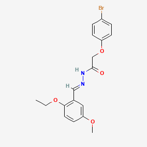 molecular formula C18H19BrN2O4 B3860657 2-(4-bromophenoxy)-N'-(2-ethoxy-5-methoxybenzylidene)acetohydrazide 