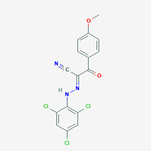 molecular formula C16H10Cl3N3O2 B386067 3-(4-Methoxyphenyl)-3-oxo-2-[(2,4,6-trichlorophenyl)hydrazono]propanenitrile 