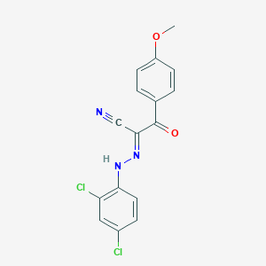 molecular formula C16H11Cl2N3O2 B386069 2-[(2,4-Dichlorophenyl)hydrazono]-3-(4-methoxyphenyl)-3-oxopropanenitrile 