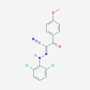 molecular formula C16H11Cl2N3O2 B386073 2-[(2,6-Dichlorophenyl)hydrazono]-3-(4-methoxyphenyl)-3-oxopropanenitrile 
