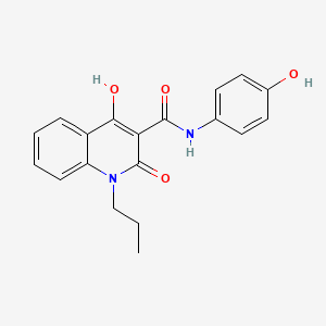 molecular formula C19H18N2O4 B3860773 4-hydroxy-N-(4-hydroxyphenyl)-2-oxo-1-propyl-1,2-dihydro-3-quinolinecarboxamide 